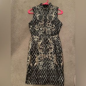 Lulu’s Black Dress with Gold Sequins